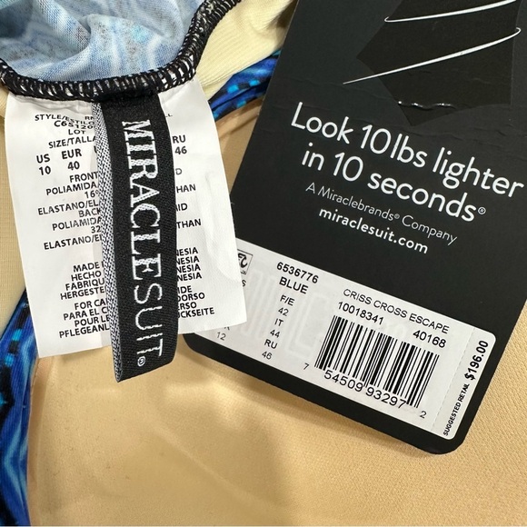 MIRACLESUIT Casablanca Criss-Cross Escape One-
Piece Swimsuit Colorful SZ 10 NWT - Picture 2 of 8